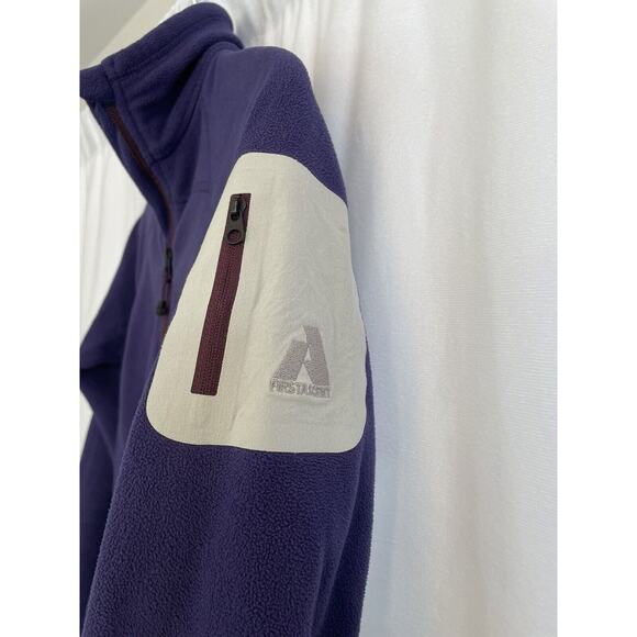 Eddie Bauer XS Fleece 1/4 Zip Pullover Shirt Navy First Ascent Sleeve Pocket - Picture 4 of 10